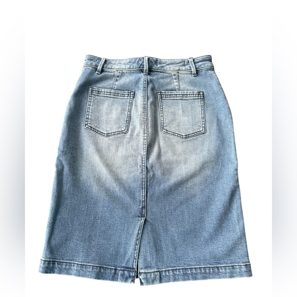 Anthropologie Pilcro Women’s Denim Light Wash Pencil Skirt Buttons Size 0 Preppy - Picture 3 of 6